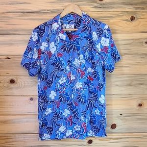 One Resolution Clothing Blue Hawaiian Short Sleeved  Shirt Men's Size Me…